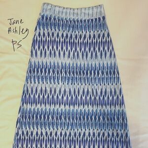 Jane Ashley Blue Patterned Maxi Skirt Petite Small